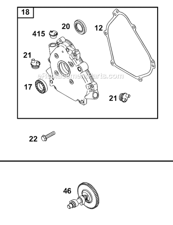 Page E Diagram and Parts List for 124432 8001 Briggs and Stratton Engine
